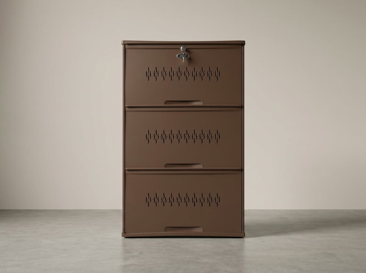 3-Door Step shoe rack in Coffee Brown