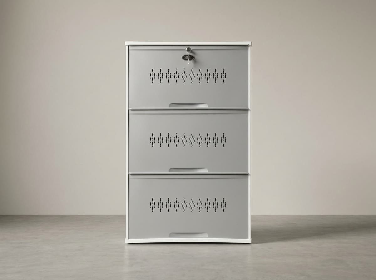 3-Door Step shoe rack in Grey White