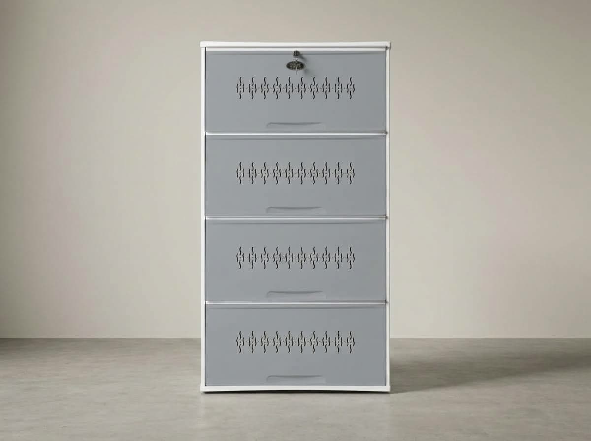 4-Step shoe rack in Grey White