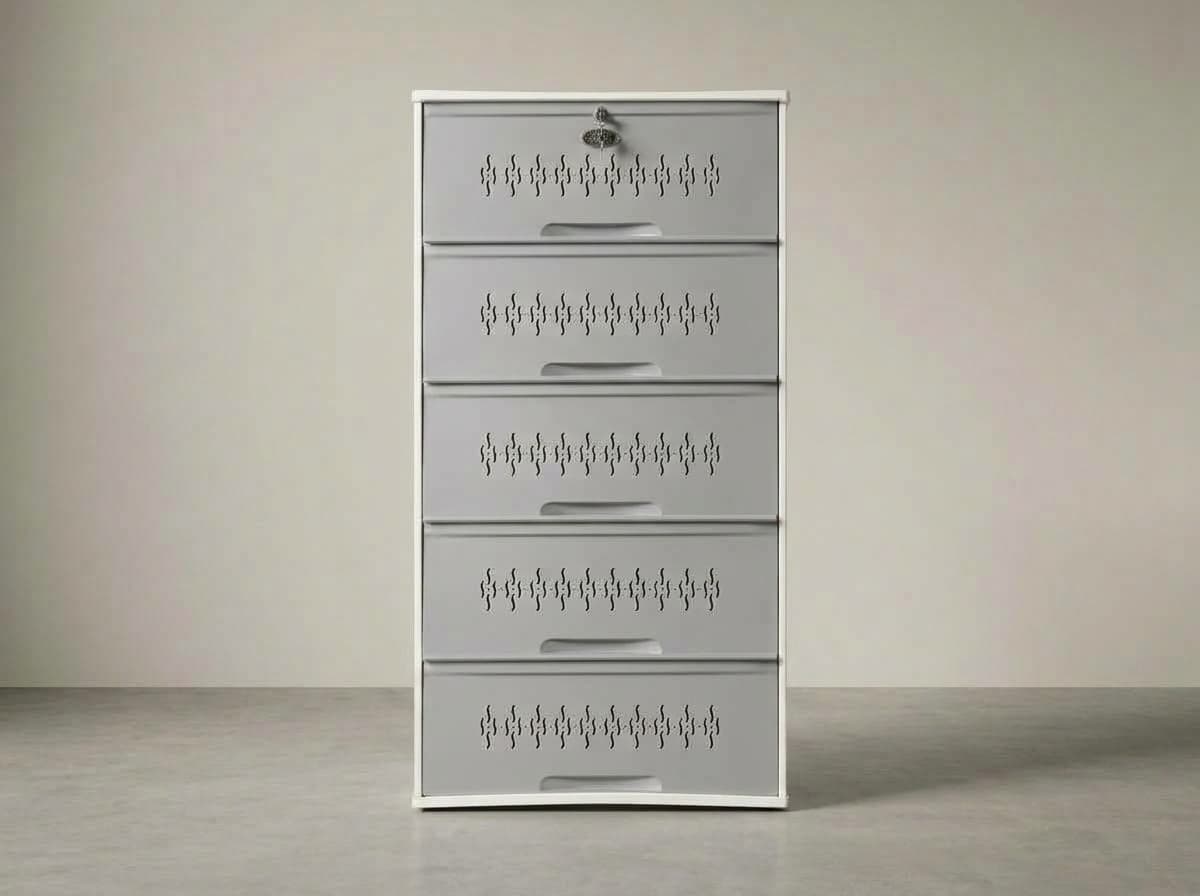 5-Step shoe rack in Grey White