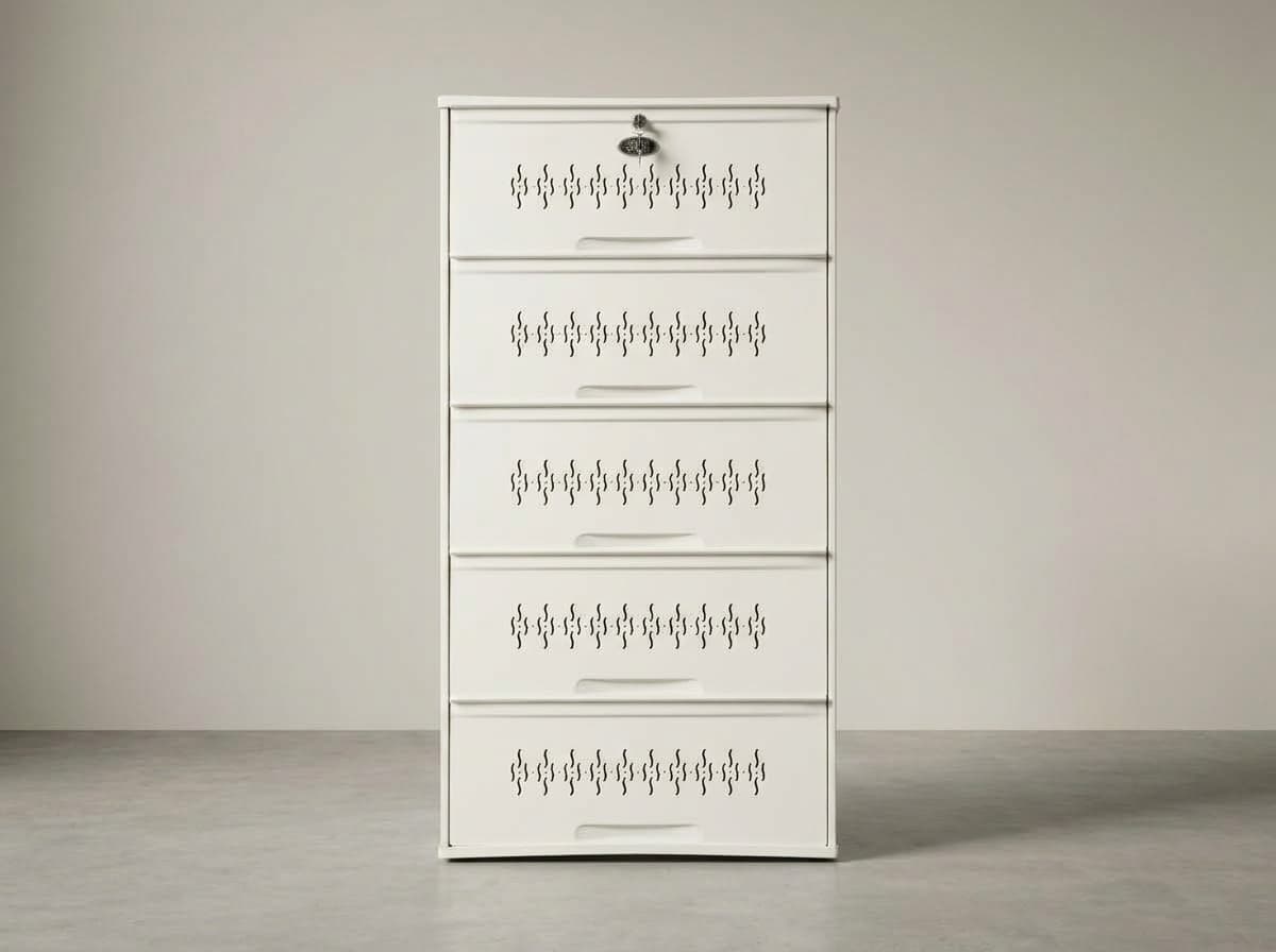 5-Step shoe rack in Ivory White