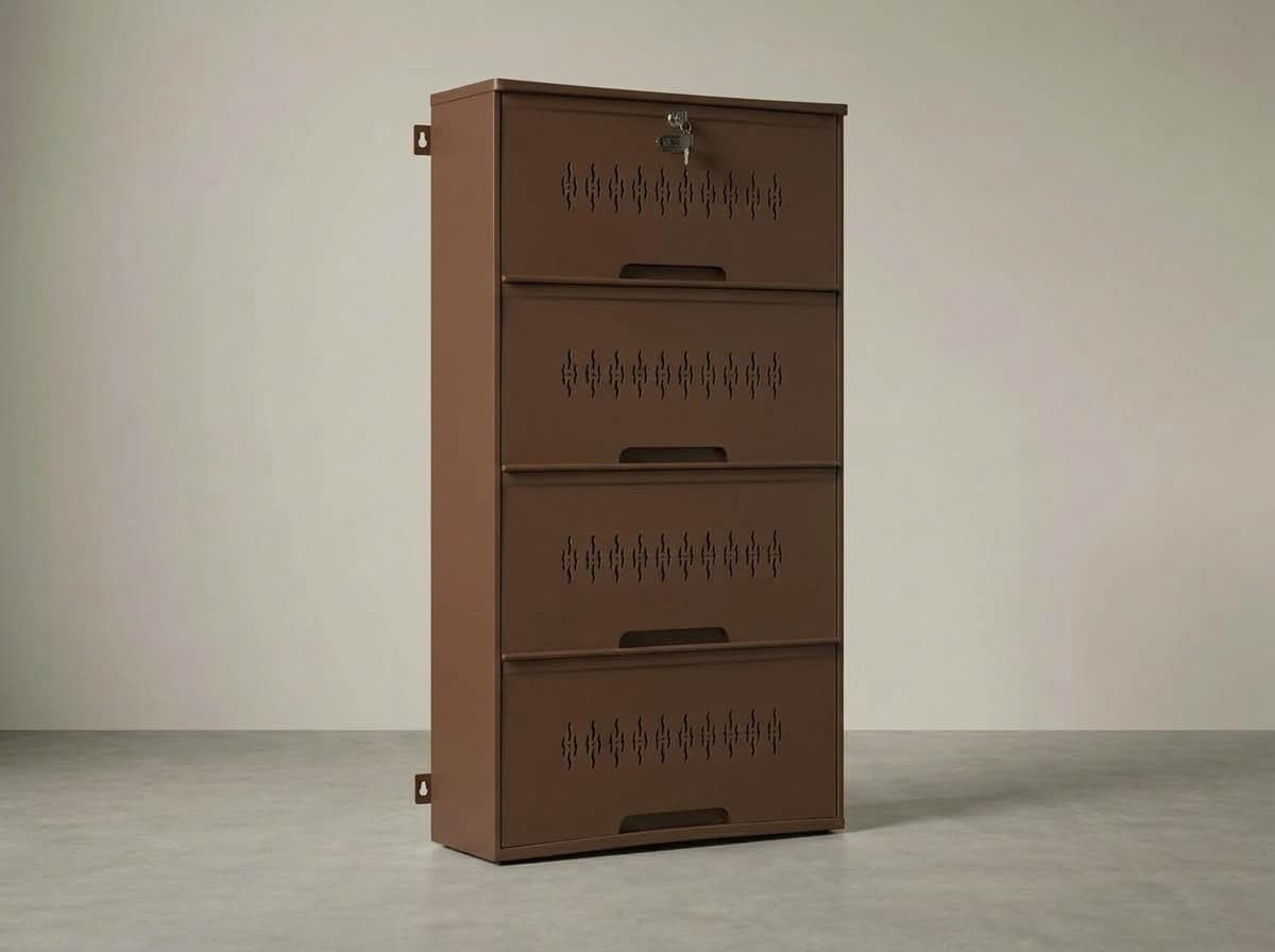 DD-4 Double Decker shoe rack in Coffee Brown